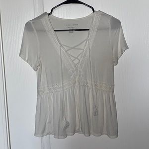American Eagle Criss Cross Lace Top